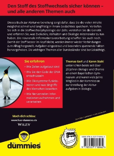 Buchcover und Innenansicht für das Buch: Abitur Biologie für Dummies