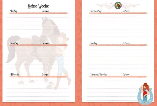 Buchcover und Innenansicht für das Buch: SCHLEICH® Horse Club - Mein Hausaufgabenheft
