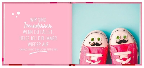 Buchcover und Innenansicht für das Buch: Es gibt gute Freundinnen, es gibt beste Freundinnen und es gibt dich