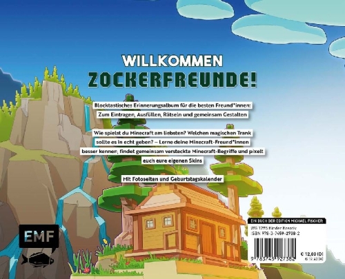 Buchcover und Innenansicht für das Buch: Das Freundebuch für Minecraft-Fans