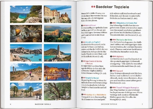 Buchcover und Innenansicht für das Buch: Baedeker SMART Reiseführer Sardinien