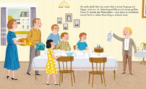 Buchcover und Innenansicht für das Buch: Little People, Big Dreams: Neil Armstrong