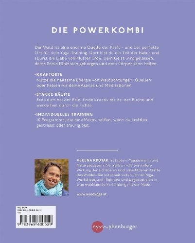 Buchcover und Innenansicht für das Buch: Waldyoga an Orten der Kraft