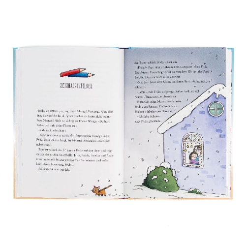 Buchcover und Innenansicht für das Buch: Einfach Frida! Hurra, ich bin ein Schulkind!