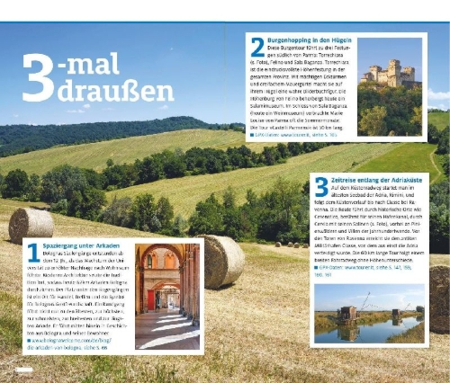 Buchcover und Innenansicht für das Buch: ADAC Reiseführer plus Emilia-Romagna