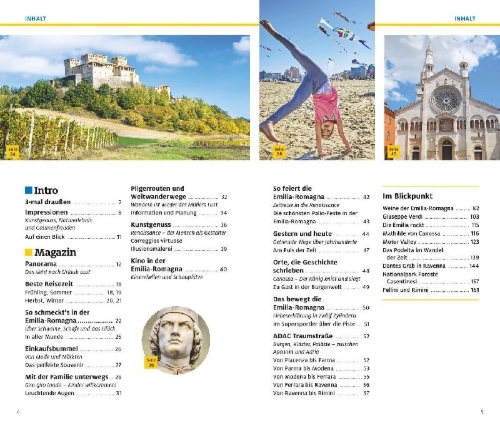 Buchcover und Innenansicht für das Buch: ADAC Reiseführer plus Emilia-Romagna