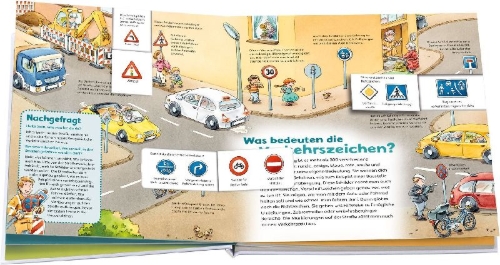 Buchcover und Innenansicht für das Buch: WAS IST WAS Junior Band 28. Im Straßenverkehr