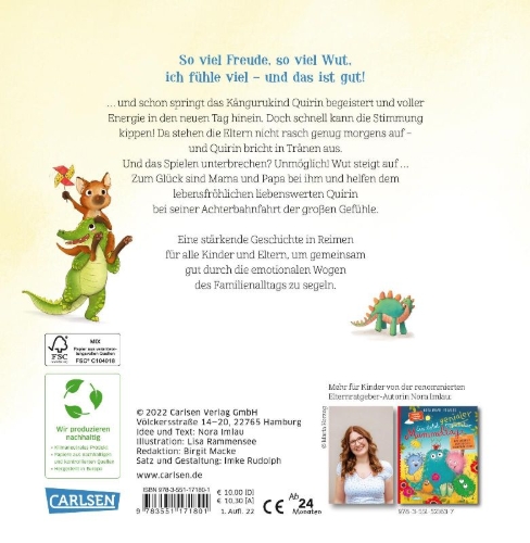 Buchcover und Innenansicht für das Buch: Und was fühlst du, Känguru?