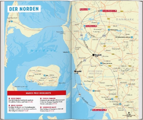 Buchcover und Innenansicht für das Buch: MARCO POLO Reiseführer Nordseeküste Schleswig-Holstein