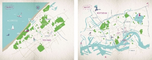 Buchcover und Innenansicht für das Buch: Glücksorte in Rotterdam. Mit Den Haag