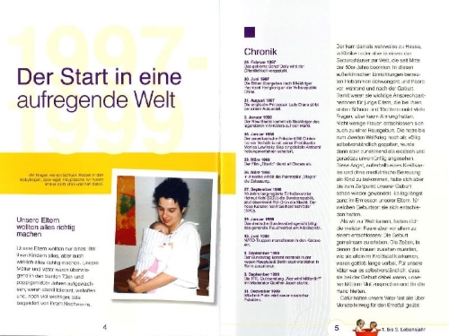 Buchcover und Innenansicht für das Buch: Wir vom Jahrgang 1997 - Kindheit und Jugend