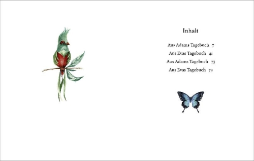 Buchcover und Innenansicht für das Buch: Die Tagebücher von Adam und Eva
