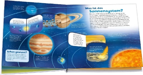 Buchcover und Innenansicht für das Buch: WAS IST WAS Junior Band 13. Weltraum