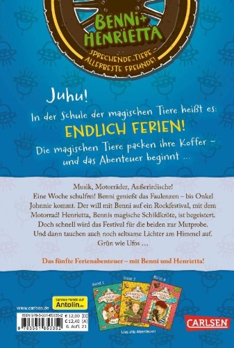 Buchcover und Innenansicht für das Buch: Die Schule der magischen Tiere. Endlich Ferien 5: Benni und Henrietta