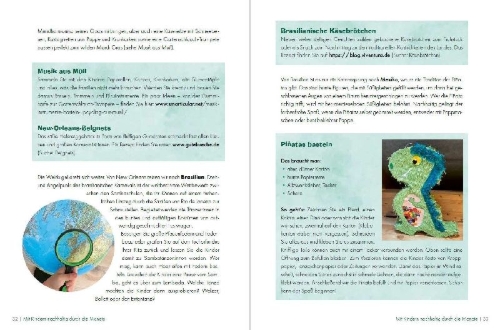 Buchcover und Innenansicht für das Buch: Nachhaltig mit Kindern durch das Jahr