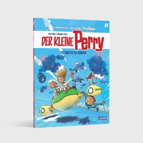 Buchcover und Innenansicht für das Buch: Der kleine Perry 3: Der Meister der Roboter