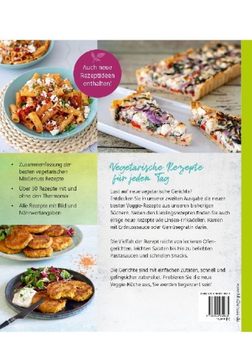 Buchcover und Innenansicht für das Buch: VEGGIE REZEPTE für jeden Tag