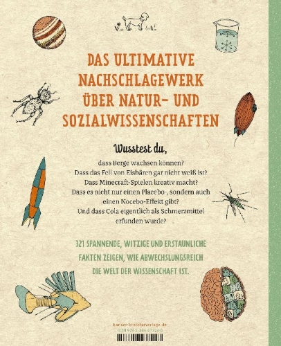 Buchcover und Innenansicht für das Buch: 321 superslimme dingen die je moet weten over wetenschap