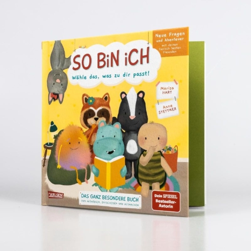 Buchcover und Innenansicht für das Buch: So bin ich - Neue Fragen und Abenteuer mit deinen tierisch besten Freunden