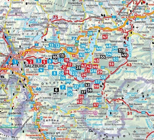 Buchcover und Innenansicht für das Buch: ROTHER Wanderführer Salzkammergut West: von Salzburg bis Bad Ischl