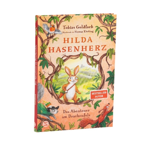 Buchcover und Innenansicht für das Buch: Hilda Hasenherz. Das Abenteuer am Drachenfels