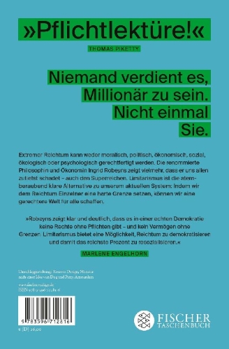 Buchcover und Innenansicht für das Buch: Limitarianism. The Case Against Extreme Wealth