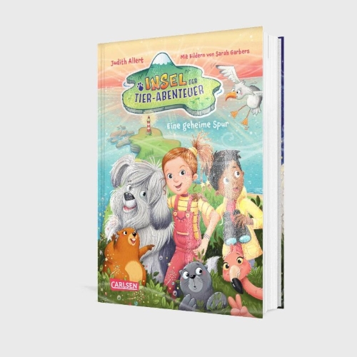 Buchcover und Innenansicht für das Buch: Insel der Tier-Abenteuer 1: Eine geheime Spur