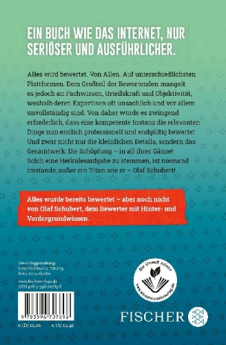 Buchcover und Innenansicht für das Buch: Olaf Schubert bewertet die Schöpfung