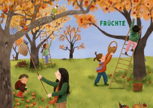 Buchcover und Innenansicht für das Buch: Hörst du's rascheln? Der Herbst ist da!