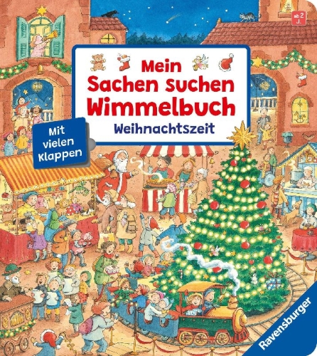 Buchcover und Innenansicht für das Buch: Mein Sachen suchen Wimmelbuch: Weihnachtszeit