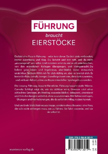 Buchcover und Innenansicht für das Buch: Schluss mit nett - Führung braucht Eierstöcke!