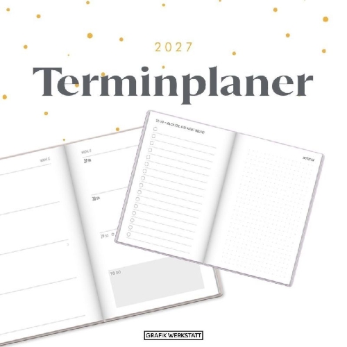 Buchcover und Innenansicht für das Buch: Terminplaner 2027 Eine Brise Meer