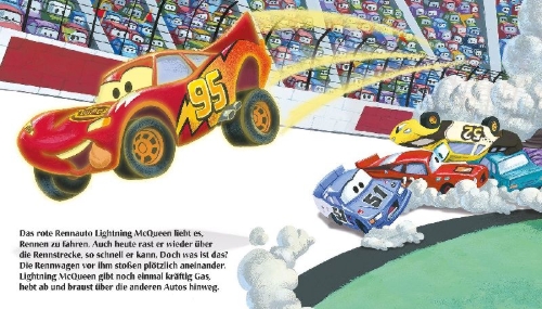 Buchcover und Innenansicht für das Buch: Disney PIXAR Cars: Gute Nacht, Lightning McQueen!