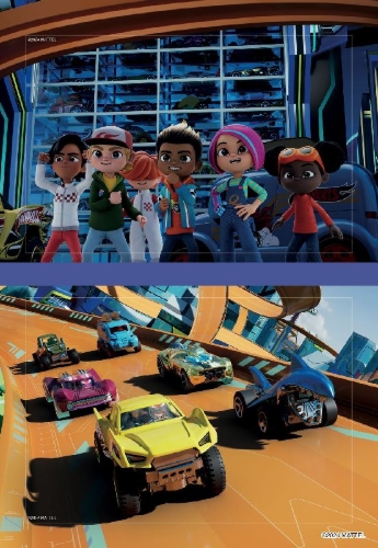 Buchcover und Innenansicht für das Buch: Hot Wheels(TM) Let's Race: Rasanter Sticker- und Malspaß