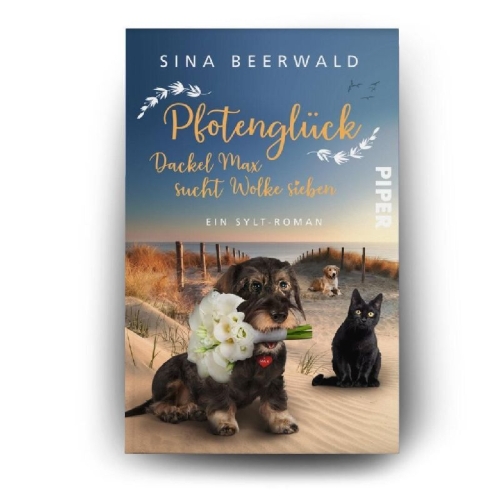 Buchcover und Innenansicht für das Buch: Pfotenglück - Dackel Max sucht Wolke sieben