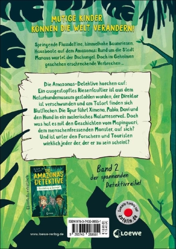 Buchcover und Innenansicht für das Buch: Die Amazonas-Detektive (Band 2) - Tatort Naturreservat