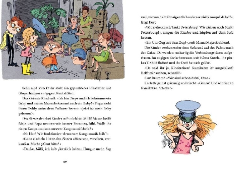 Buchcover und Innenansicht für das Buch: Kissenschlacht im Nachtexpress