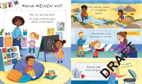 Buchcover und Innenansicht für das Buch: Warum bin ich (manchmal) traurig?