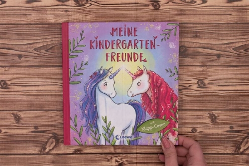 Buchcover und Innenansicht für das Buch: Meine Kindergarten-Freunde (Einhörner)