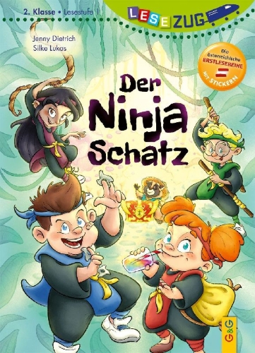 Buchcover und Innenansicht für das Buch: LESEZUG/2. Klasse - Lesestufe 1: Der Ninja-Schatz