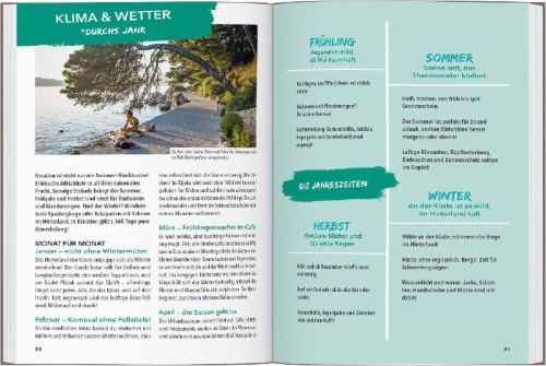 Buchcover und Innenansicht für das Buch: MARCO POLO OUTDOOR GUIDE Reiseführer Kroatische Küste