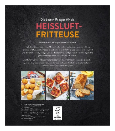 Buchcover und Innenansicht für das Buch: Die besten Rezepte für die Heißluftfritteuse