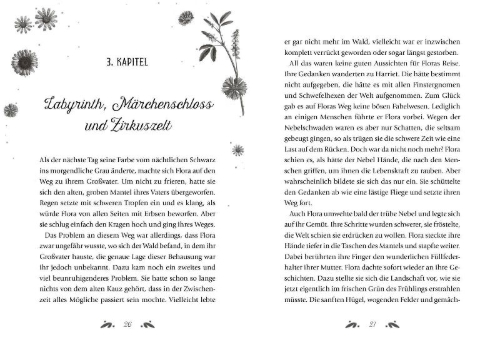 Buchcover und Innenansicht für das Buch: Flora Brimble und der verlorene Frühling