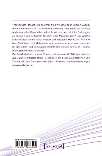 Buchcover und Innenansicht für das Buch: Zeitlichkeit und Materialität