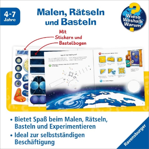 Buchcover und Innenansicht für das Buch: Wieso? Weshalb? Warum? aktiv-Heft: Weltraum