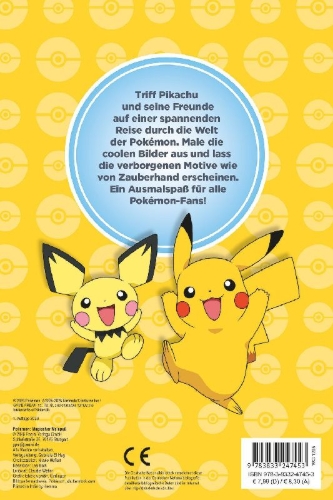 Buchcover und Innenansicht für das Buch: Pokémon: Pokémon: Magischer Malspaß - Entdecke verborgene Mo