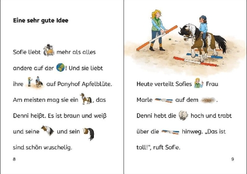 Buchcover und Innenansicht für das Buch: Bildermaus - Willkommen auf Ponyhof Apfelblüte