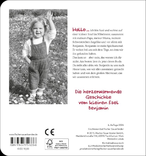 Buchcover und Innenansicht für das Buch: Mein Esel Benjamin