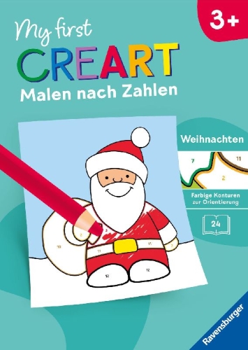 Buchcover und Innenansicht für das Buch: My first CreArt Malen nach Zahlen ab 3 - Weihnachten