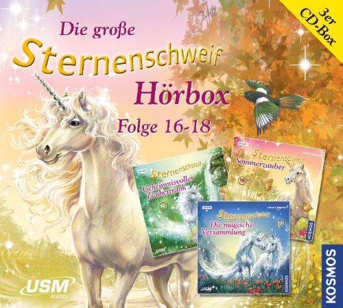 Buchcover und Innenansicht für das Buch: Die große Sternenschweif Hörbox Folge 16-18